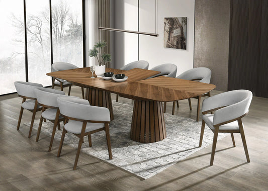 Walnut Radiance Luxury Dining Table Set