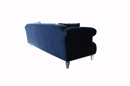 Elegance Navy Blue Velvet Sofa