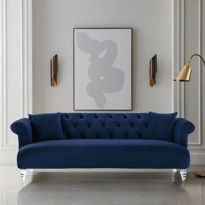 Elegance Navy Blue Velvet Sofa