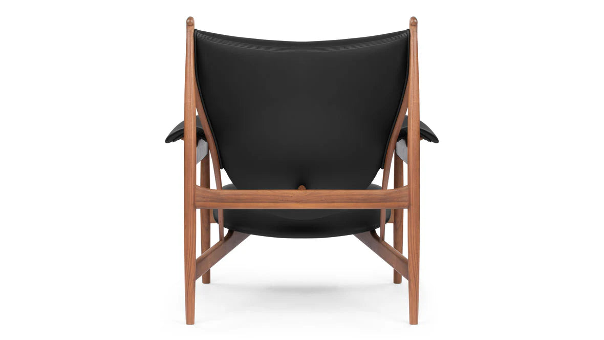 Mid-Century Walnut Leather Armchair