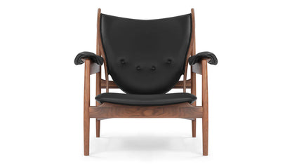 Mid-Century Walnut Leather Armchair