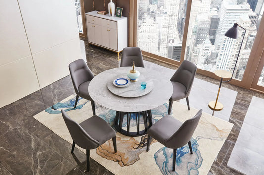 Opulent Vista Marble Dining Set