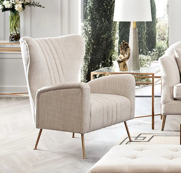 Modern Glam Wingback Chair