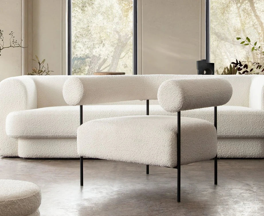 Contemporary Bouclé Accent Chair