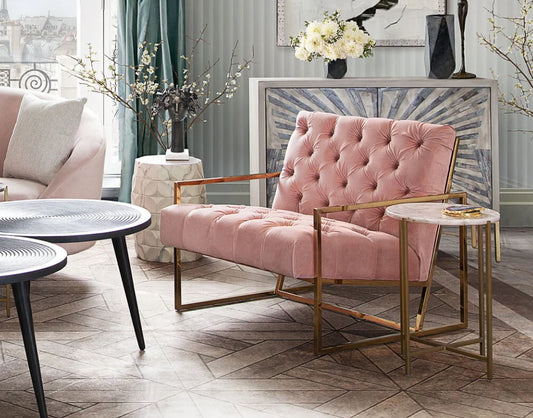 Blush Velvet Accent Chair