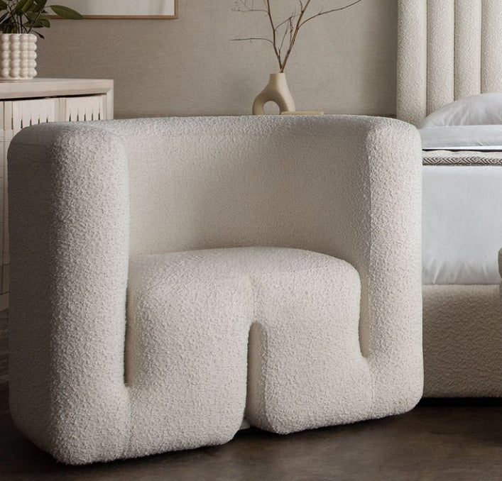 Sculptural Bouclé Accent Chair